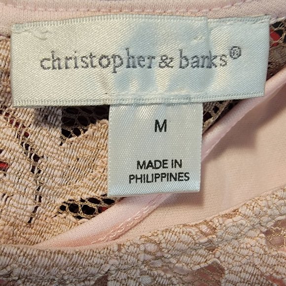 Stunning Floral Lace Top with Attached Pink Tank - Christopher & Banks - Picture 4 of 4